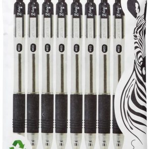 Zebra Pen Z Grip Black Ballpoint Pens with Pocket Clip 8pk. Retractable Black Ink Ballpoint Pens. Reliable Black Biro Pens Multipack for Everyday Use Design. New Pack Size 8pk