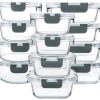 🔥Our Best Seller is Back（Just $12.90 !）🔥M MCIRCO 24-Piece Glass Food Storage Containers with Upgraded Snap Locking Lids.