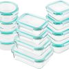 Bayco Glass Food Storage Containers with Lids. [24 Piece] Meal Prep. Airtight Bento Boxes. Leak Proof (12 lids & 12 Containers) - Blue: Home & Kitchen