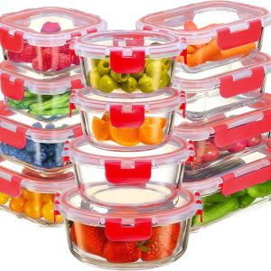 🔥Our Best Seller is Back（Just $12.95!）🔥FineDine 24 Piece Glass Storage Containers with Lids - Leak Proof.