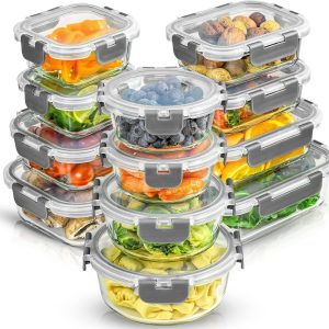 🔥Our Best Seller is Back（Just $10.89 !）🔥JoyJolt 24-Piece Airtight Glass Food Storage Set ✨